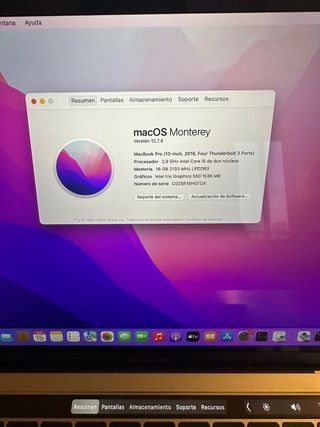 MacBook Pro 2017 16GB RAM Gris Espacial