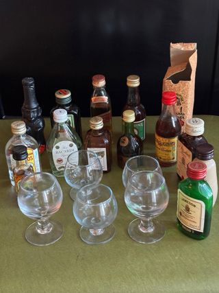 Lote Botellitas Alcohol Cristal Antiguas Varias