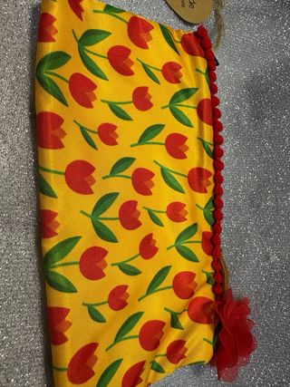 Pochette Gialla Fiori Rossi Handmade