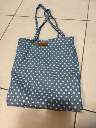 Tote bag e pochette denim stelle Handmade vintage