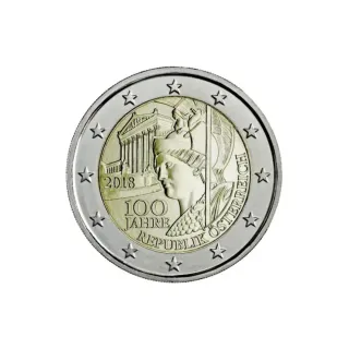 Moneda 2€ Austria 100 Años República 2018