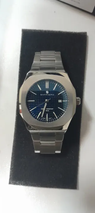 Orologio da uomo in acciaio blu Sapphero