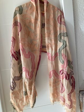 Bufanda Tous Beige y Rosa