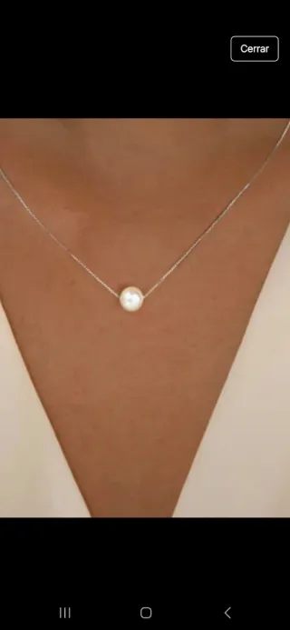 Gargantilla Plata Ley Perla Blanca Nueva