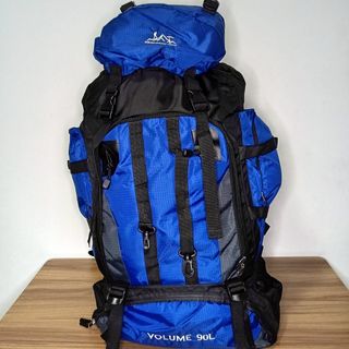 NUEVA - Mochila azul y negra 90L impermeable