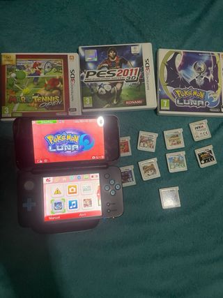 Nintendo 2DS XL Negra y Azul + Juegos