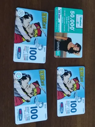 Set 4 schede ricariche telefoniche Omnitel e TIM