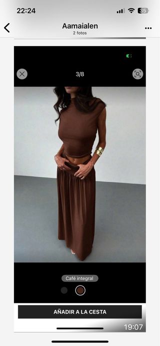 CONJUNTO MARRÓN de dos piezas falda y top