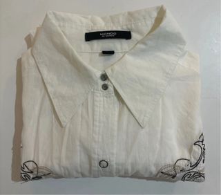 Camisa blanca bordada manga larga Talla S