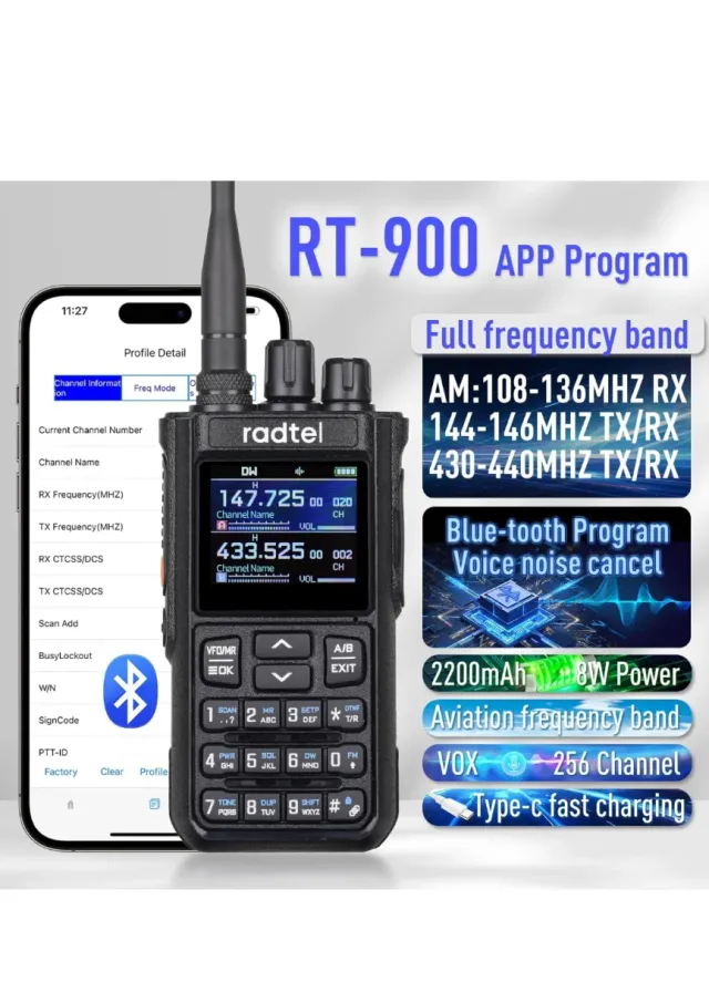 Radtel RT-900 Walkie Talkie Portátil 8W