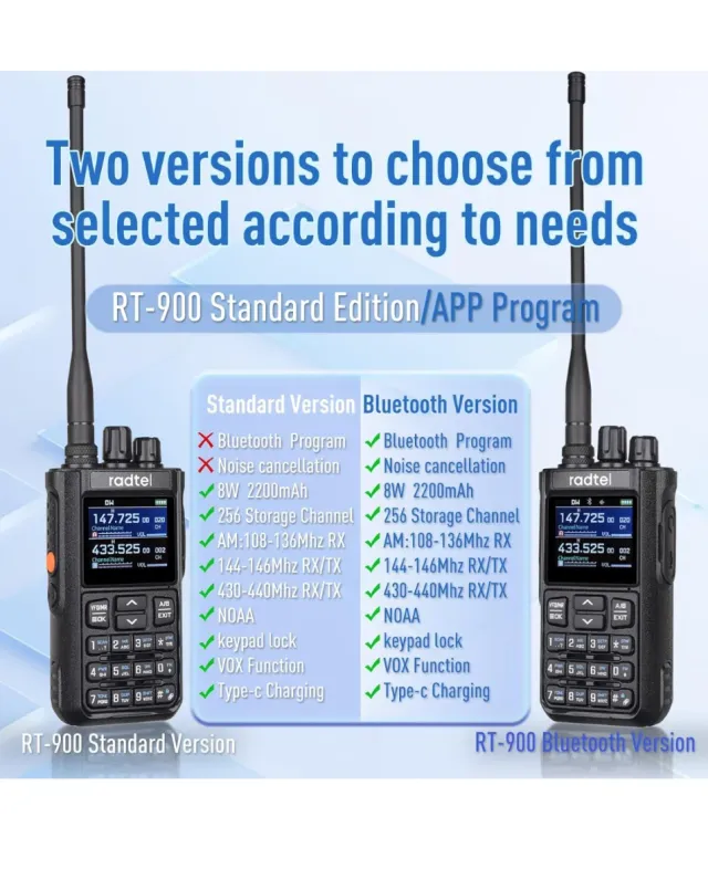 Radtel RT-900 Walkie Talkie Portátil 8W