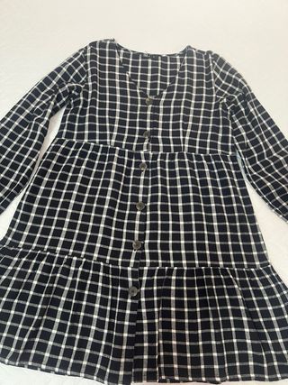 Lote 2 vestidos cuadros invierno talla L.