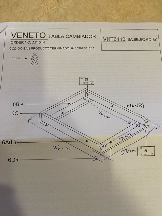Cambiador Veneto iKid Blanco 52x70cm