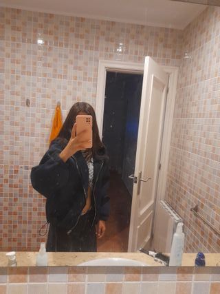 Sudadera azul oscuro ancha con cremallera NUEVA