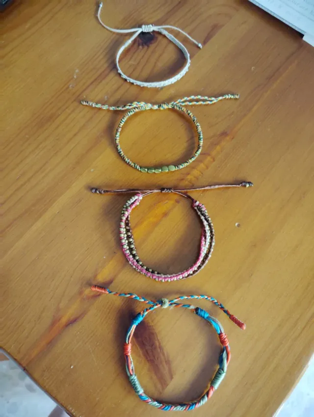 Lote 4 pulseras hilo trenzado