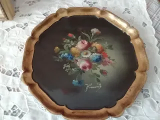 Vassoio in legno dipinto a mano Made in Italy