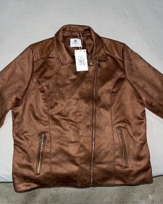 Chaqueta antelina marrón Encuentro Talla XL