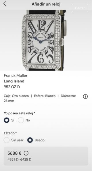 Reloj Franck Muller Oro Blanco