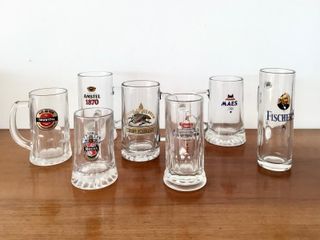 Boccali e bicchieri da birra di varie marche. 4€/u