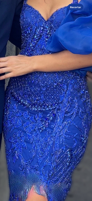 Vestido fiesta boda azul