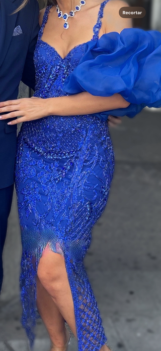 Vestido fiesta boda azul