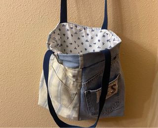 Bolso de tela vaquera Patchwork 