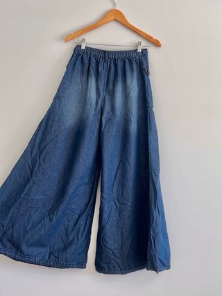 Pantalón ancho palazzo vaquero