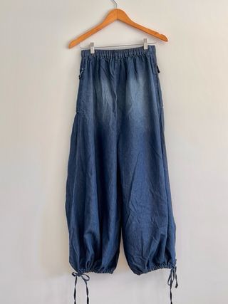 Pantalón ancho palazzo vaquero