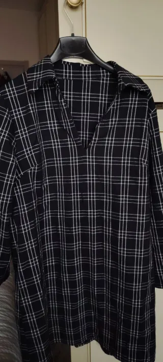 Camicia lunga a quadri Cotone 