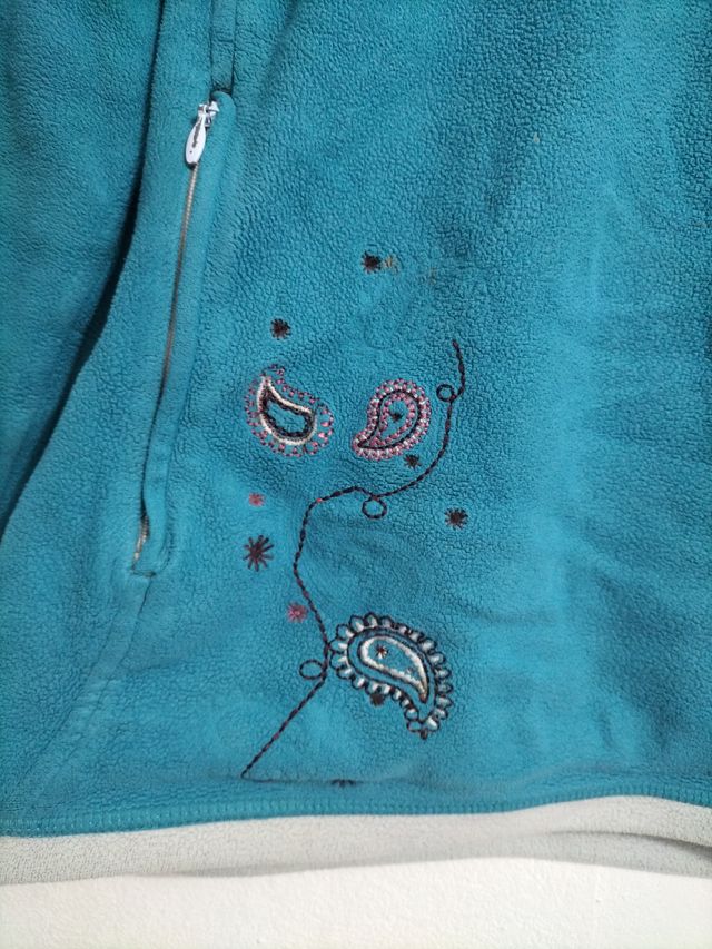 Sudadera Teal Media Cremallera