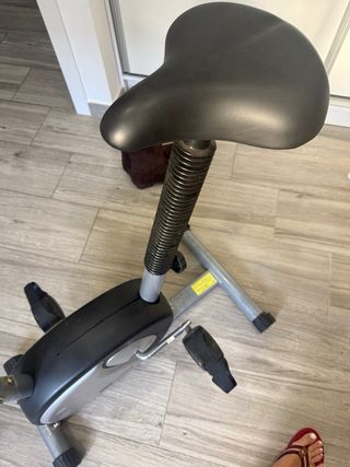 Bici Estática Gris y Negra