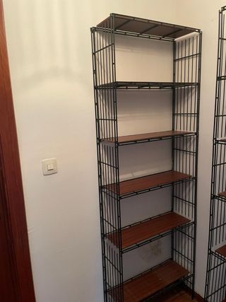 Estantería Metálica Negra con Madera - 3 unidades