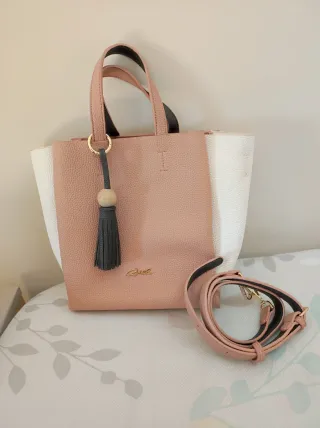 Bolso NOCO Rosa y Blanco Asa Larga Corta