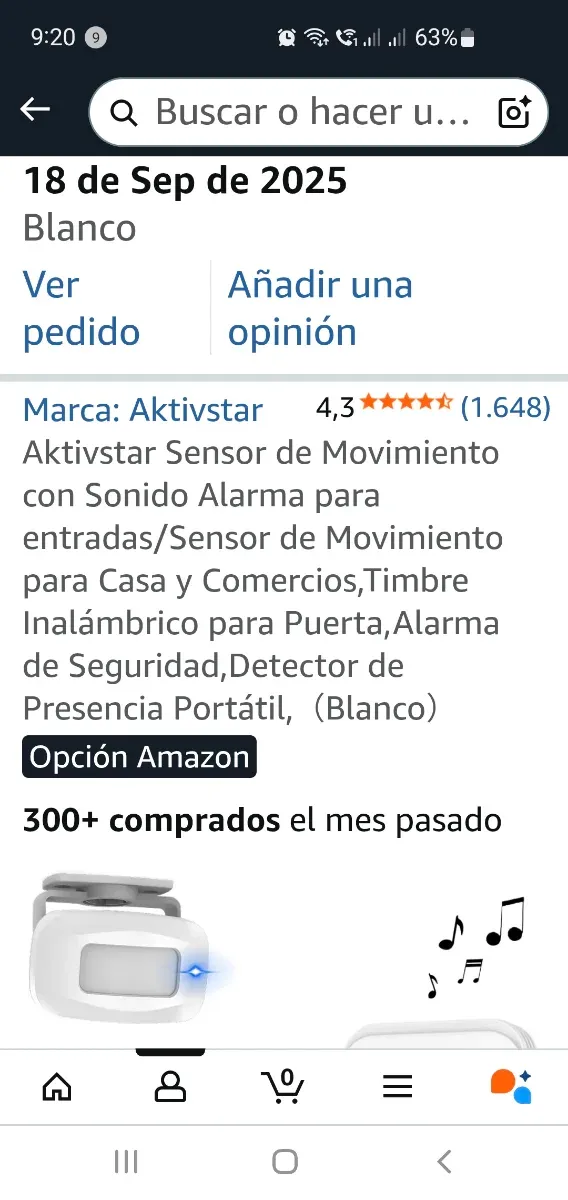 Detector de Presencia Portátil Blanco