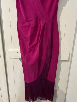 Vestido fiesta buganvilla con flecos