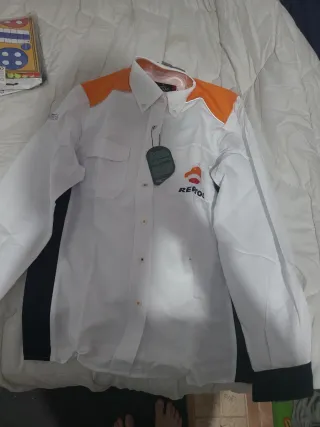 Camisa Repsol Blanca y Naranja Talla M
