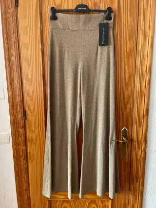 Pantalón Matilde Cano Talla 42 Dorado Nuevo