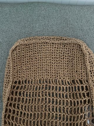 Bolso de mimbre tejido color beige/marrón