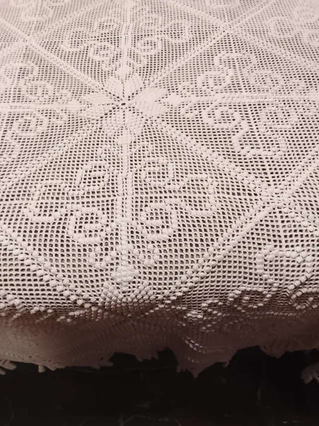 Colcha de ganchillo blanca para cama de 90 u 80