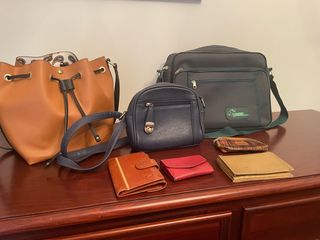 Bolsos y carteras: azul, marrón