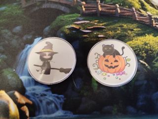 Set 2 spille Halloween strega gatto zucca