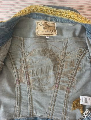 Cazadora vaquera bordada a mano XS