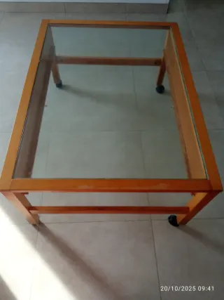 Mesa de centro madera y cristal