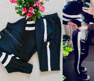 Completo tuta donna nero e bianco