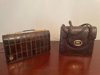 Dos bolsos vintage piel Dior marrones