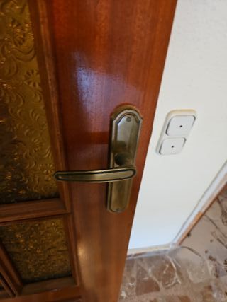 Puerta doble madera con cristal