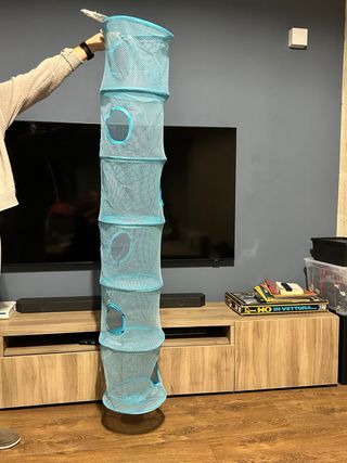 Contenitore giochi peluche blu