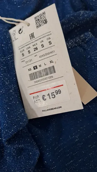 Top fiesta Stradivarius azul brillante Talla S