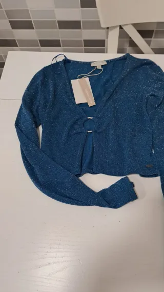Top fiesta Stradivarius azul brillante Talla S