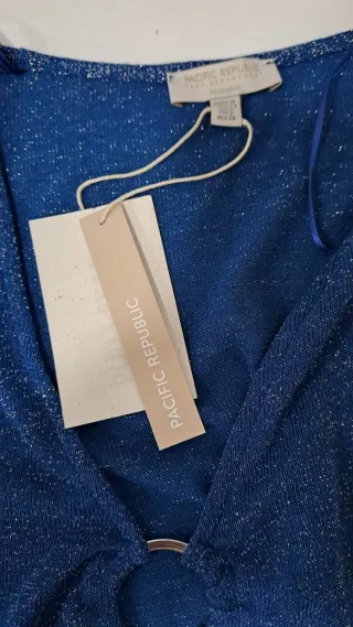Top fiesta Stradivarius azul brillante Talla S